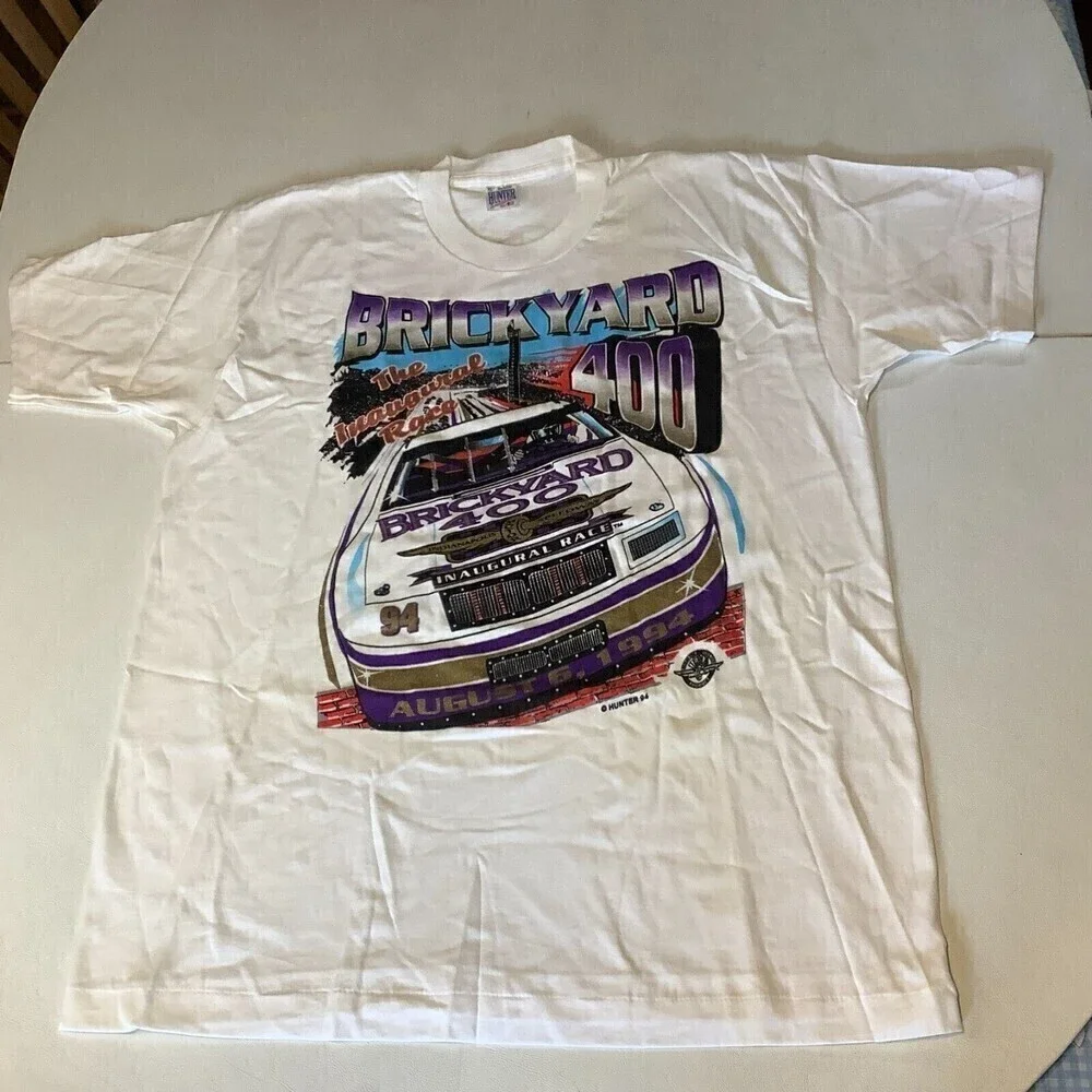 Vintage 1994 Brickyard 400 Inaugural Race T-Shirt Double Sided Print Size XL